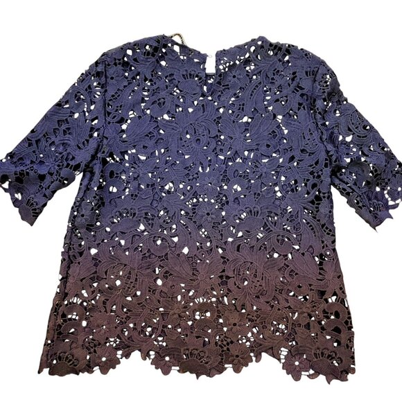 ZARA Black Lace short sleeve top XS, S - Picture 2 of 4